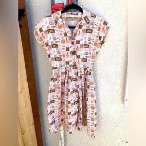 handmade vintage cotton safari print 1950s dress
